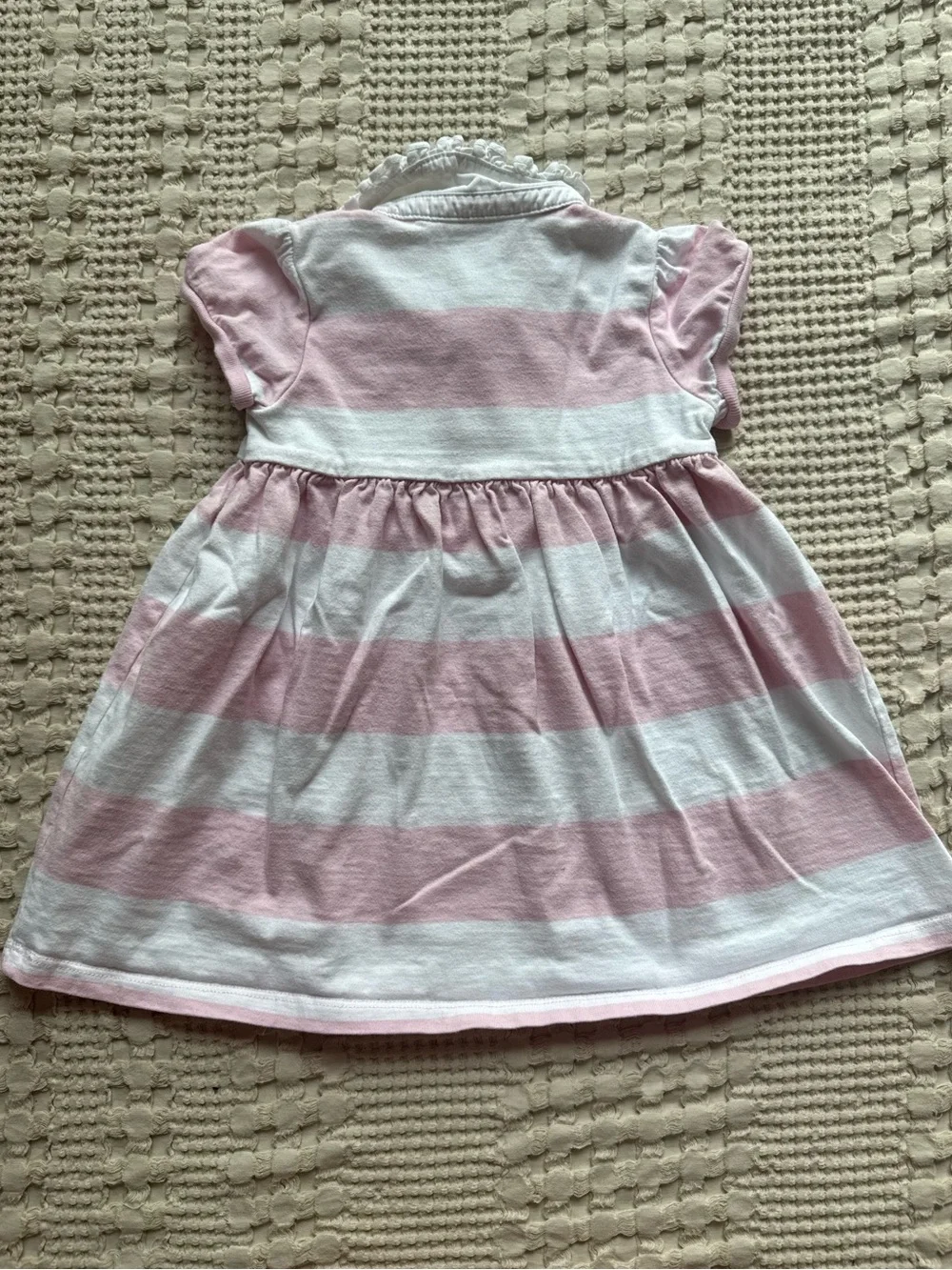 Ralph Lauren Pink and White Striped Polo Dress with Matching Bloomer
